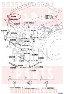 8535360050A1,NOZZLE SUB-ASSY, TYPE1 H/LAMP WASHER, RH,غطاء صدام بخاخ الموية