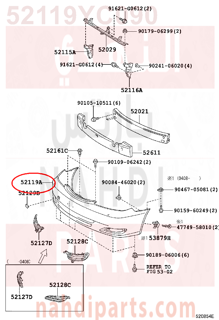 52119YC090,FRONT BUMPER COVER,جلدة صدام أمامي