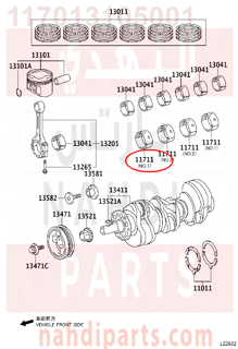 117013105001,BEARING, CRANKSHAFT,سبيكة مكينة 