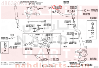 486320K050,BUSH, FRONT SUSPENSION UPPER ARM, RH,جلبة 