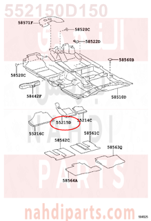 552150D150,PAD, DASH PANEL INSULATOR, NO.3,لباد 