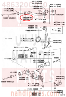 486320C010,BUSH, FRONT SUSPENSION UPPER ARM, RH,جلبة 