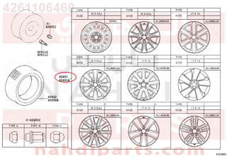 4261106460,WHEEL, DISC (FOR SPARE),جنط احتياطي 