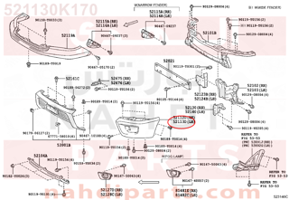 521130K170,EXTENSION, FRONT BUMPER, LH,قاعدة صدام
