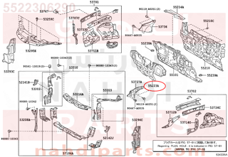 5522306290,INSULATOR, DASH PANEL, OUTER,قاعدة  