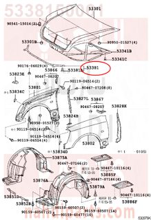 5338150061,SEAL, HOOD TO RADIATOR SUPPORT,جلدة كبوت أمامية - جلدة الهواء 