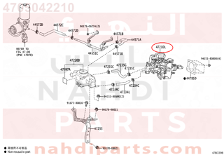4705042210,BRAKE BOOSTER ASSY, W/MASTER CYLINDER,علبة فرامل 