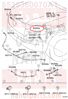 8535360070A1,COVER,HEADLAMP CLEANER WASHER NOZZLE,غطاء بخاخ صدام يمين