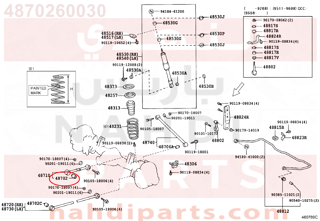 4870260030,BUSH SUB-ASSY, UPPER CONTROL ARM,جلبة 
