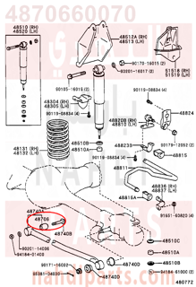 4870660070,BUSH SUB-ASSY, FRONT LATERAL CONTROL ROD,جلبة 