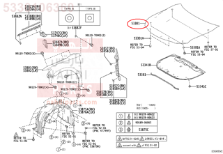 5330106360,HOOD SUB-ASSY,كبوت كامل - بونيت 