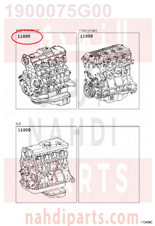 1900075G00,ENGINE ASSY, PARTIAL,مكينة كامل 