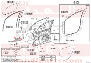 686100K091,CHECK ASSY, FRONT DOOR, RH,ردار باب 