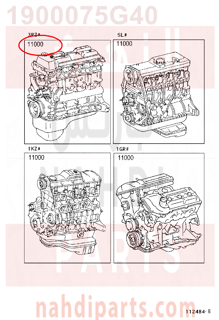 1900075G40,ENGINE ASSY, PARTIAL,مكينة كامل 
