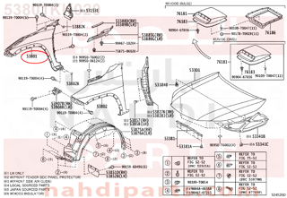 53801KK020,FENDER SUB-ASSY, FRONT RH,رفرف أمامي يمين كامل