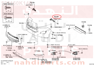 521160K140,SUPPORT, FRONT BUMPER SIDE, LH,قاعدة صدام امامي يسار