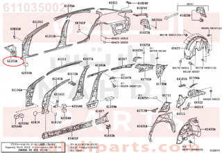 6110350020,REINFORCEMENT SUB-ASSY, COWL SIDE, RH,التقوية جانب الغطاء المعدني اليمين 