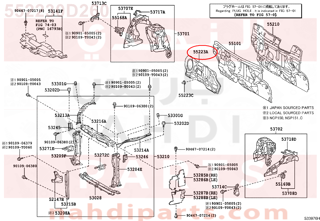 552230D260,INSULATOR, DASH PANEL, OUTER,قاعدة  