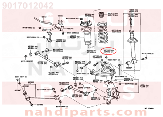 9017012042,NUT, NO.2(FOR REAR UPPER CONTROL ARM RH),صامولة  رقم 2   (من اجل  UPPER الخلفية التحكم ARM LH)