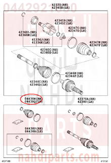 0442921030,BOOT KIT, REAR DRIVE SHAFT, IN & OUTBOARD JOINT, RH,جلود عكس    