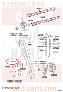 135050L010,IDLER SUB-ASSY, TIMING BELT, NO.1,جنزير 