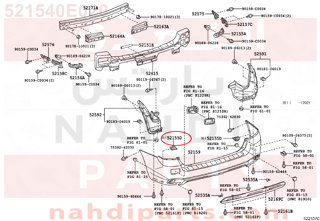 521540E020,SUPPORT, REAR BUMPER SIDE,دعامة 