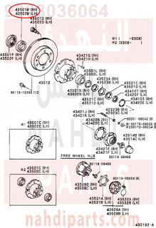 9008036064,BEARING (FOR FRONT AXLE HUB INNER RH),رمان بلي