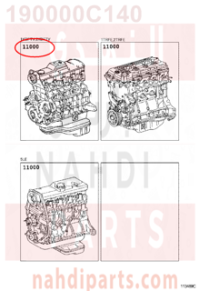 190000C140,ENGINE ASSY, PARTIAL,مكينة كامل 