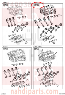 1140038041,BLOCK ASSY, SHORT,نصف مكينة 
