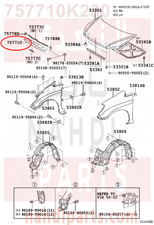757710K230,MOULDING, HOOD, FRONT,زيق شبك 