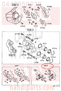 0447950030,CYLINDER KIT, DISC BRAKE, FRONT,اصلاح بستم فرامل 