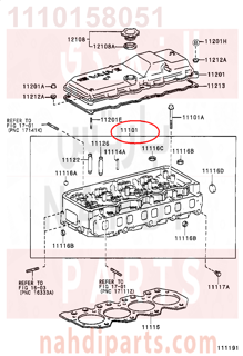 1110158051,HEAD SUB-ASSY, CYLINDER,راس مكينة 