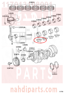 117013108001,BEARING, CRANKSHAFT,سبيكة ثابتة