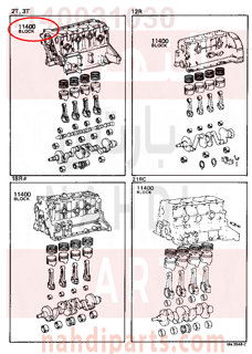 1140031030,BLOCK ASSY, SHORT,نصف مكينة 