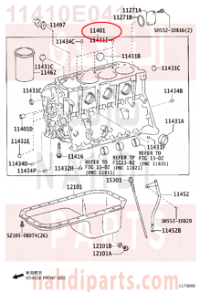 11410E0411,BLOCK SUB-ASSY, CYLINDER,جرم نصف مكينة 