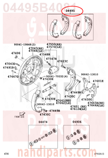 04495B4081,SHOE KIT, REAR BRAKE,قماشات فرامل خلفى  