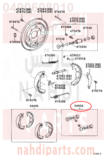 0490608010,CUP KIT, REAR WHEEL CYLINDER,اصلاح فرامل خلفى  