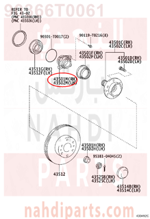 90366T0061,BEARING (FOR FRONT AXLE HUB INNER RH),رمان بلي