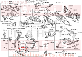 5320848060,SUPPORT SUB-ASSY, HOOD LOCK,دعامة 
