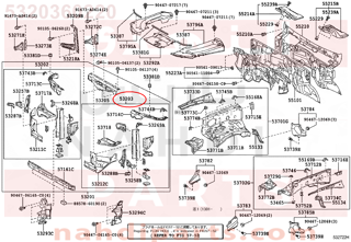 5320360220,SUPPORT SUB-ASSY, RADIATOR, LH,دعامة 