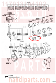 117013104102,BEARING, CRANKSHAFT,سبيكة مكينة 