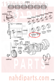 117013108004,BEARING, CRANKSHAFT,سبيكة مكينة 