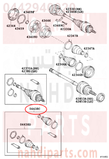 0442940020,BOOT KIT, REAR DRIVE SHAFT,جلود عكس    