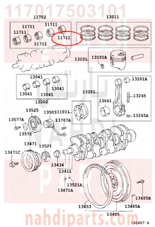 117017503101,BEARING, CRANKSHAFT,سبيكة مكينة 