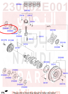 230602E001,BEARING PAIR SET-C/ROD,سبيكة متحرك
