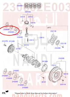 230602E003,BEARING PAIR SET-C/ROD,سبيكة متحرك