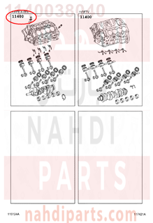 1140038040,BLOCK ASSY, SHORT,نصف مكينة 