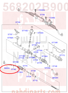 568202B900,END ASSY-TIE ROD,RH,56821-2B900 ذراع دركسون
