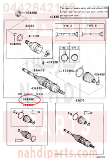 0442842100,BOOT KIT, FRONT DRIVE SHAFT, IN & OUTBOARD, LH,جلود عكوس داخلي و خارجي - يسار - طقم