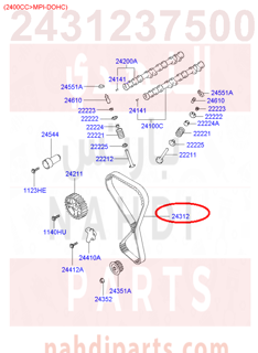 2431237500,BELT-VALVE TIMING,جنزير مكينه ترجت 6سلندر